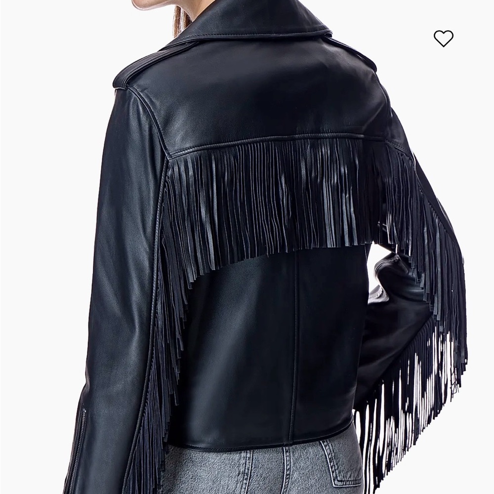 Saks Maximilian Leather Fringe Jacket - Picture 3 of 13